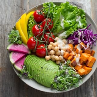 A colourful vegetable bowl